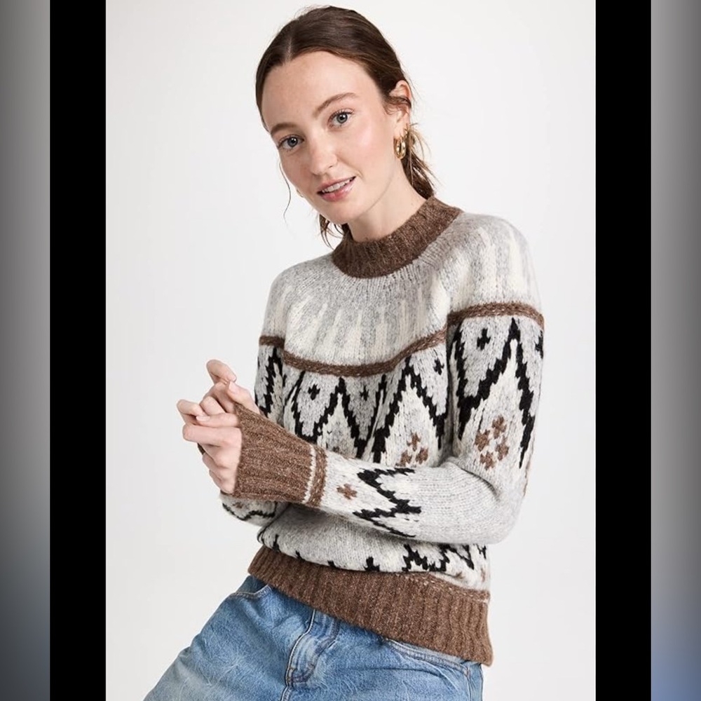 Faherty Women's Frost Fair Isle Crew Pullover